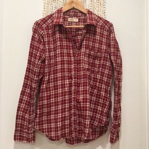 Hollister plaid shirt red and white